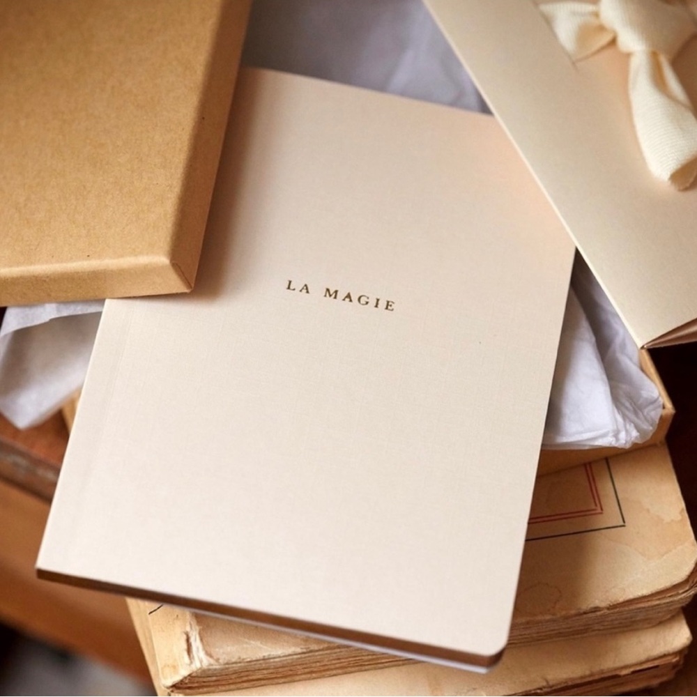 Sézane Cream Gold Pocket “La Magie” Notebook New in Box